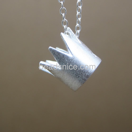 Silver fashion necklace tiny cute crown pendant necklace wholesale jewelry necklaces sterling silver gift for friends