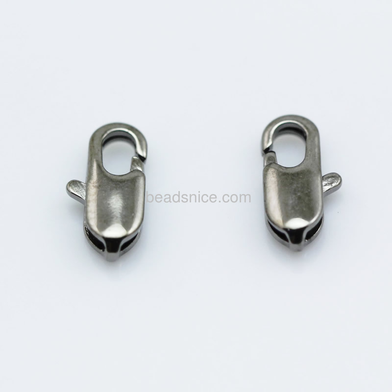 Brass Lobster Claw Clasp, lead-free,nickel-free, 9x4.7mm, Hole:Approx 0.5MM