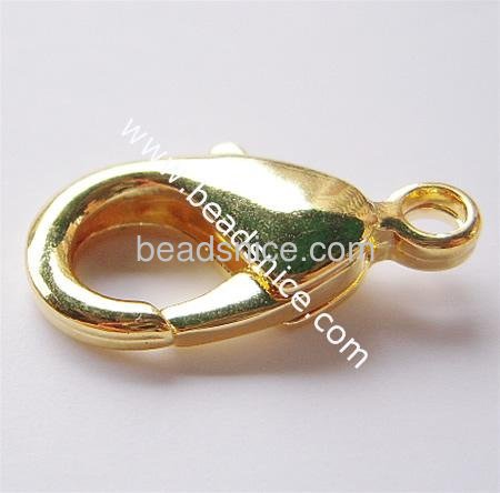 Brass Lobster Claw Clasp, Lead-safe,Nickel-free, 27x16mm