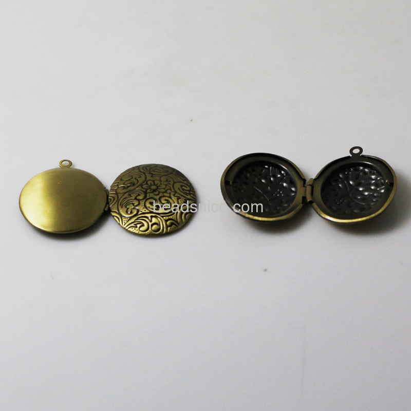 Brass Pendant, Album box,Oval, 29.6x23.8mm,inside diameter 23x16.1mm,Nickel free, Lead Free,Hole:Approx 1.8MM,