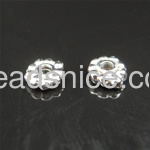 Sterling Silver Spacer Beads, 5x5x2mm, hole:1.5mm.