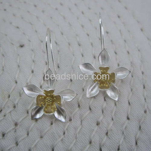 Sterling silver earring flower shaped earrings women wholesale jewelry making supplies vintage style gifts eco-friendly
