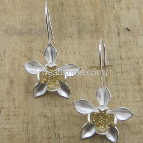 Sterling silver earring flower shaped earrings women wholesale jewelry making supplies vintage style gifts eco-friendly