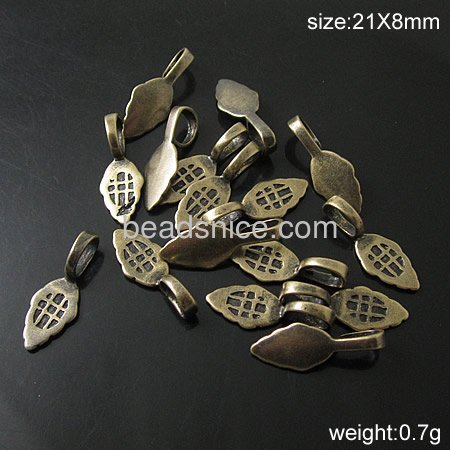 Brass Bail,glue-on,Leaf,Many colors available,