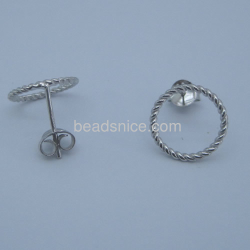Silver stud earrings women round twist earring post wholesale fashion jewelry sterling silver vintage style gift for her