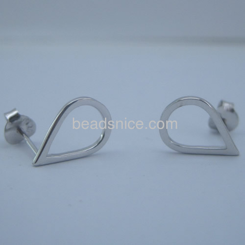 Simple design earrings women hollow teardrop shape wholesale earring jewelry sterling silver concise style gifts