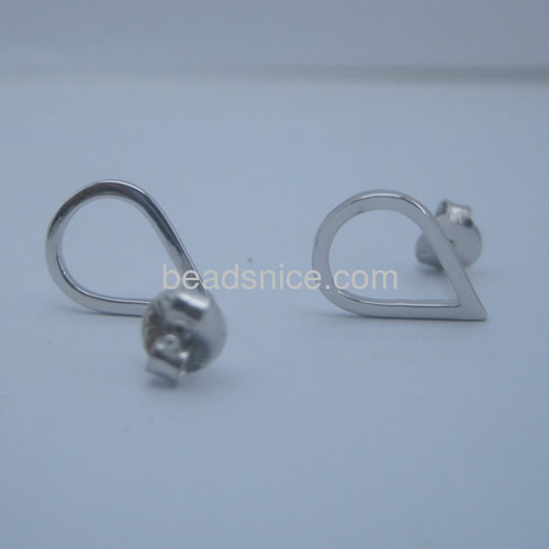 Simple design earrings women hollow teardrop shape wholesale earring jewelry sterling silver concise style gifts