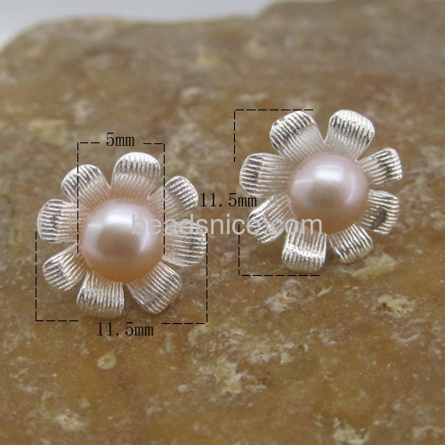 Pearl earring flower shaped earrings woman wholesale fashion jewelry earrings sterling silver elegant gift for her