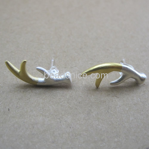 New style earrings women antler stud earring personalized wholesale earring jewelry parts sterling silver unique jewellery gifts