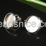 Brass Earring Setting & Component, base diameter 12mm,19.5mm long,nickel free,lead safe,