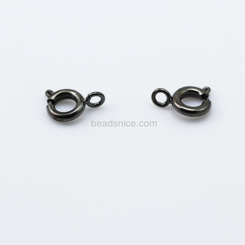Brass spring ring clasp, 6mm,inside diameter 3mm,hole:about 1.5mm, nickel free,lead safe,