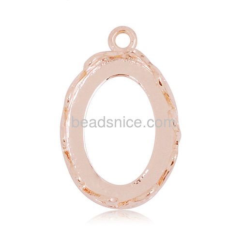 Gemstone pendant blanks base hollow pendants charms oval shape wholesale pendant jewelry accessories alloy DIY