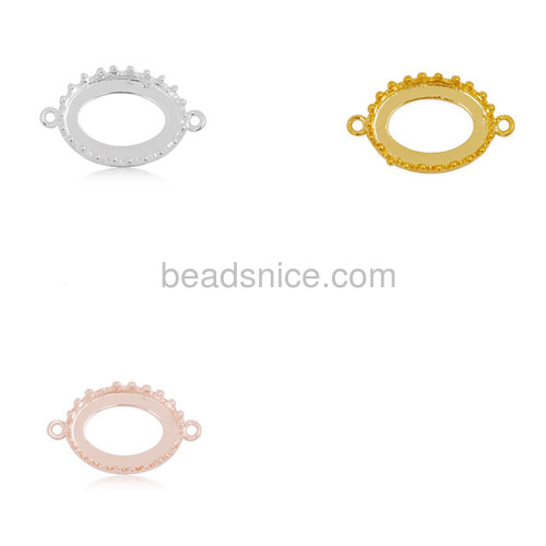 Metal connector fashion pendant connector hollow bracket lace frame wholesale jewelry connectors alloy DIY oval shape