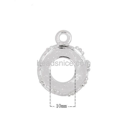 Jewelry pendant blanks base round hollow bracket flower edge wholesale fashion jewelry findings alloy handmade gifts