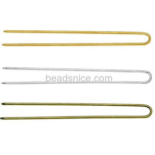 Wire hairpin u-shaped hair pin clip straight convenient bobby pin for women daily wear wholesale hair jewelry findings brass DIY