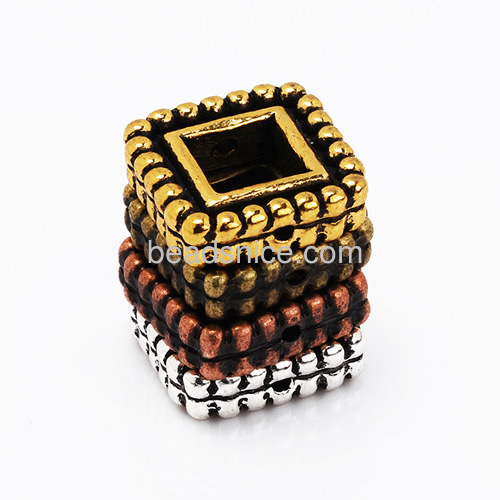Metal bead frame square gemstone frames fit bracelets bangles wholesale jewelry accessories alloy handmade gift for her