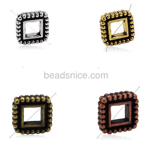Square beaded frame gemstone frame diagonal hole fit bracelets wholesale bracelet jewelry accessories alloy handmade gifts