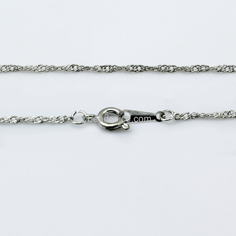 Necklace Chain with clasp,brass,clasp 6mm, 1mm thick,length 16 inch,nickel free,lead safe,