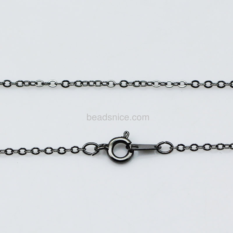 Necklace Chain with clasp,brass,clasp 10mm, 1mm thick,length 16 inch,nickel free,lead safe,