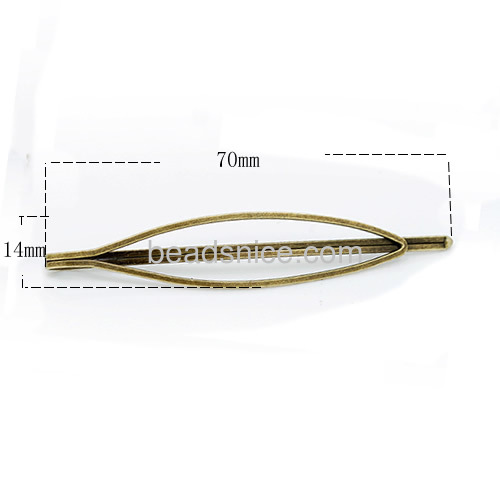 Vintage hair clip geometric hairpin word folder for women daily wear simple style wholesale vogue jewelry findings brass