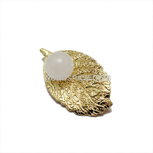 925 sterling silver leaf brooch pendant base for pearl wholesale jewelry making supplies gift for friends