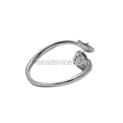925 sterling silver rings base heart rings blanks settings wholesale rings jewelry components DIY
