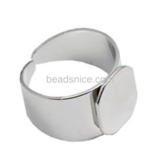 Finger ring blanks base vogue jewelry wedding rings with pad adjustable wholesale fashionable rings jewelry findings brass DIY
