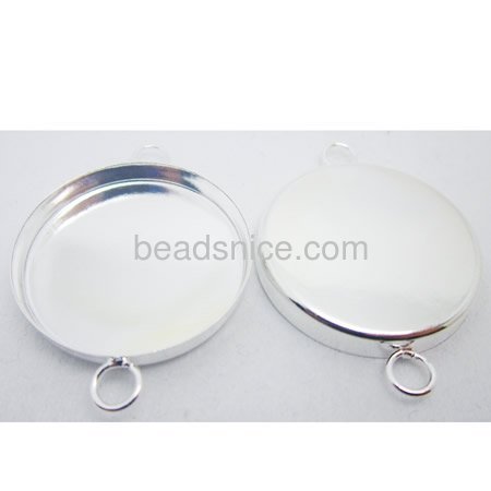 Jeweiry Brass Pendant,fits 18mm round,Hole:about 2mm,Nickel Free,Lead Free,Rack Plating,