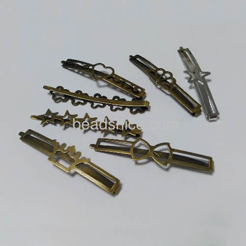 Fashion hair clip crown geometry word folder hairpin wholesale vogue hair jewelry findings brass DIY Korean simple style