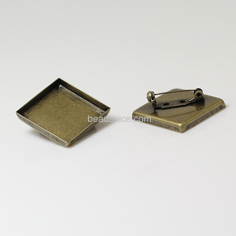 Brass Brooch Findings,Base Daiameter:25mm,Lead-Safe,Nickel-Free,