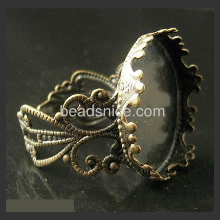 brass finger ring settings  size:9