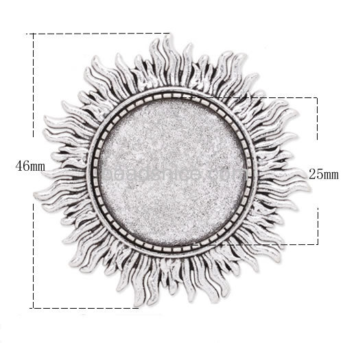 Vintage brooch pin sun shape brooch with cabochon round blanks tray wholesale vogue jewelry findings zinc alloy handmade gifts