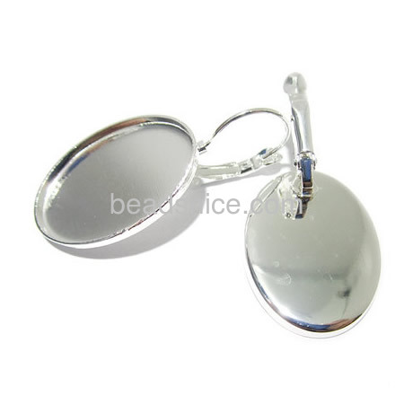 Earring Base,brass,oval
