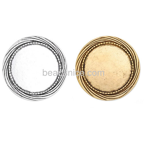 Brooch pin fashion brooch base retro personalized brooch with cabochon round tray wholesale jewelry accessory zinc alloy DIY