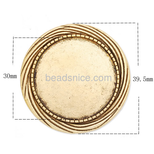 Brooch pin fashion brooch base retro personalized brooch with cabochon round tray wholesale jewelry accessory zinc alloy DIY