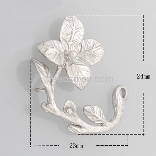 Flower pendant leaf pendant fashion pendants fit earrings bracelet necklace wholesale jewelry accessories brass DIY