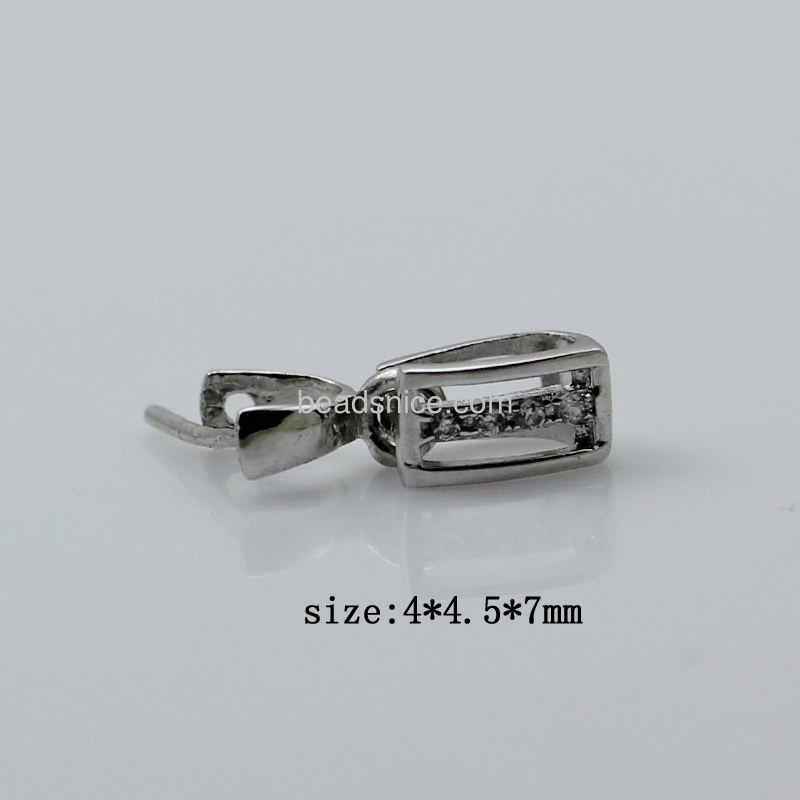 0.6mm clip rough 925 silver pendant clip with ZC