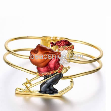 Santa Claus bracelet Christmas bracelets bangles wholesale vogue jewelry bracelet findings brass gift for kids more styles