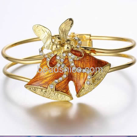 Christmas bell bracelet jingle bell bracelets bangle fashionable jewelry accessories brass gift for kids lead-safe nickel-free