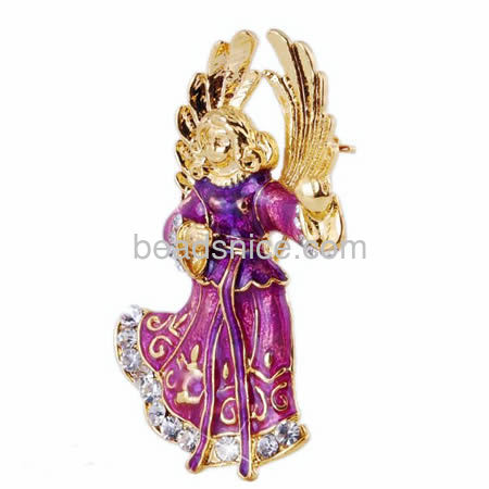 Santa Claus brooch pin Christmas brooch purple angel brooches wholesale jewelry findings zinc alloy Christmas gift for kids
