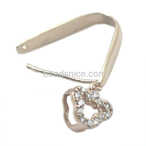 0.6mm clip rough high quality factory 925 sterling silver pendant bails clasp connector