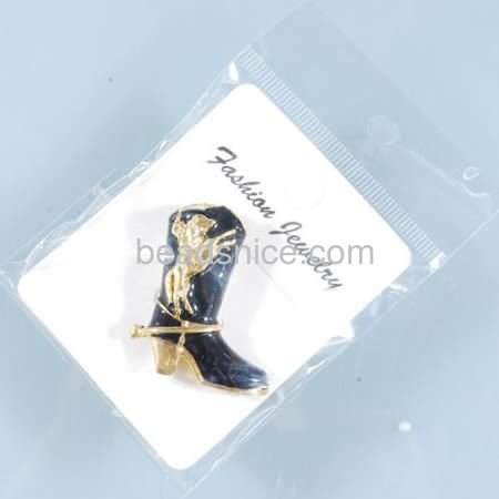 Christmas shoes brooch pin Christmas brooches high-heeled shoes brooch wholesale jewelry making supplies alloy gift for kids