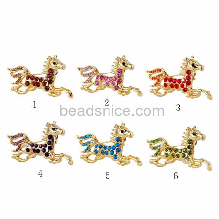 Santa Claus brooch pin Christmas brooch cute horse brooches wholesale vogue jewelry making supplies alloy gift for kids