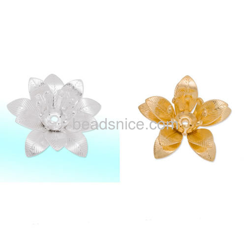 Metal beads caps filigree flower fittings stamping flower tray wholesale fashion jewelry components brass DIY
