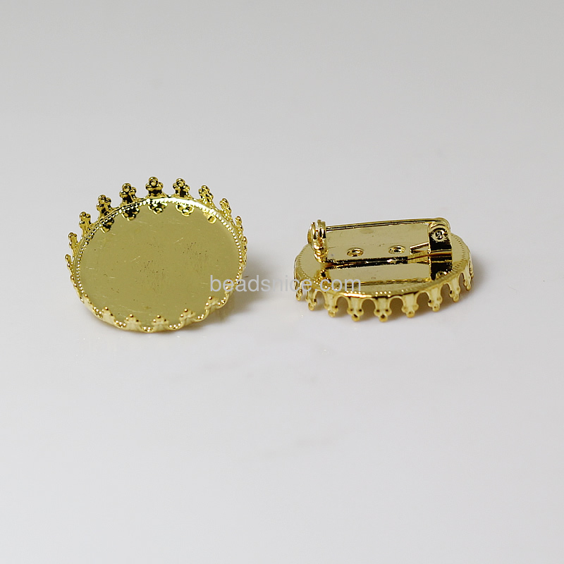 Brass brooch findings,nickel-free, lead-safe,