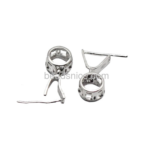 Silver pinch bails for pendants charms vintage pendant bail clasp wholesale pendant jewelry accessory sterling silver round shap
