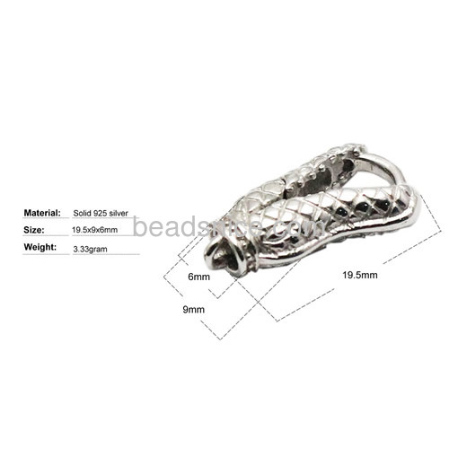 Spring rings clasps metal clasp unique personalized designs crocodile clasp wholesale fashion jewelry findings sterling silver