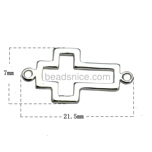 Cross pendant connector hollow cross connectors fit bracelelts bangles wholesale jewelry connectors findings sterling sliver