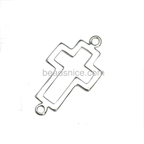 Cross pendant connector hollow cross connectors fit bracelelts bangles wholesale jewelry connectors findings sterling sliver