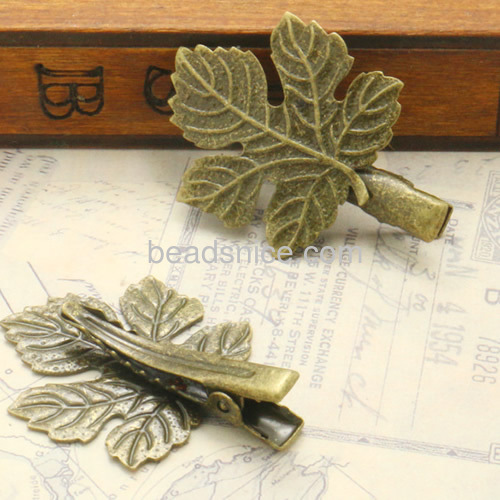 Leaf clip in hair retro leaves hair clip barrette metal beak clips wholesale vintage hair jewelry accessories brass gifts